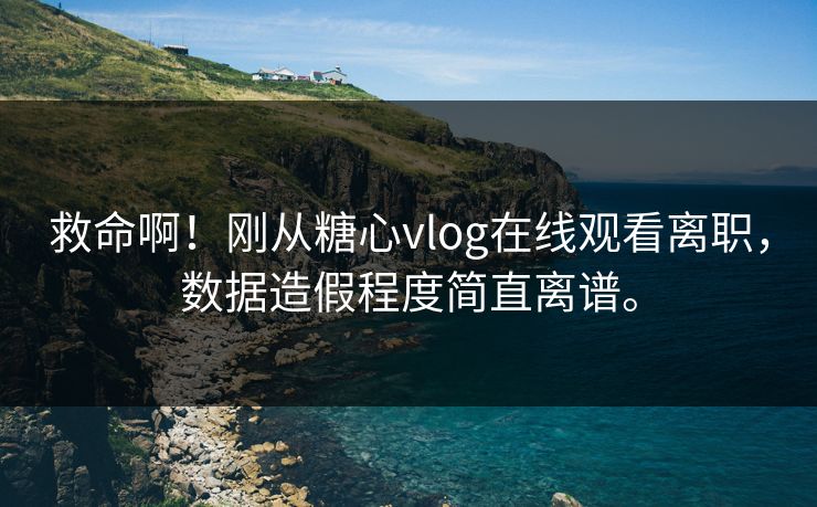 救命啊！刚从糖心vlog在线观看离职，数据造假程度简直离谱。